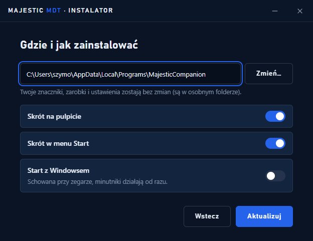 Instalator: wybór folderu, skrótów i startu z Windowsem